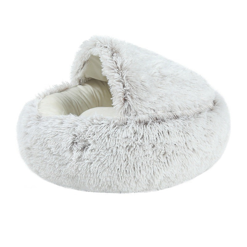Cat Bed Plush Warm Round Pet Bed - by Famigift