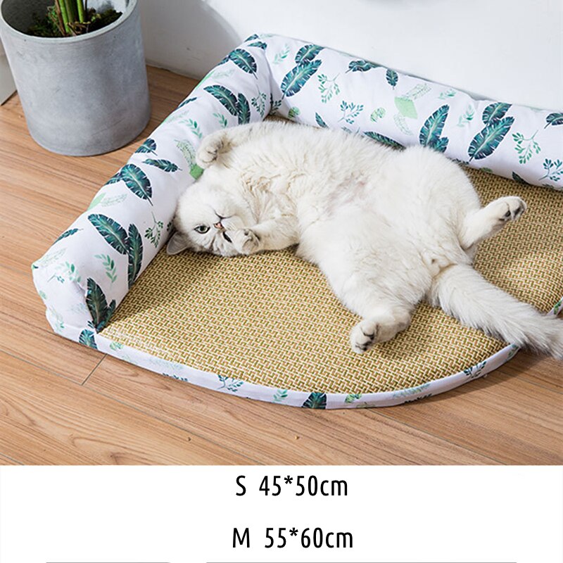 Pet Coolling Mat Summer Breathable Dog Cat Sleeping Bed Cushion - T-shaped - by Famigift