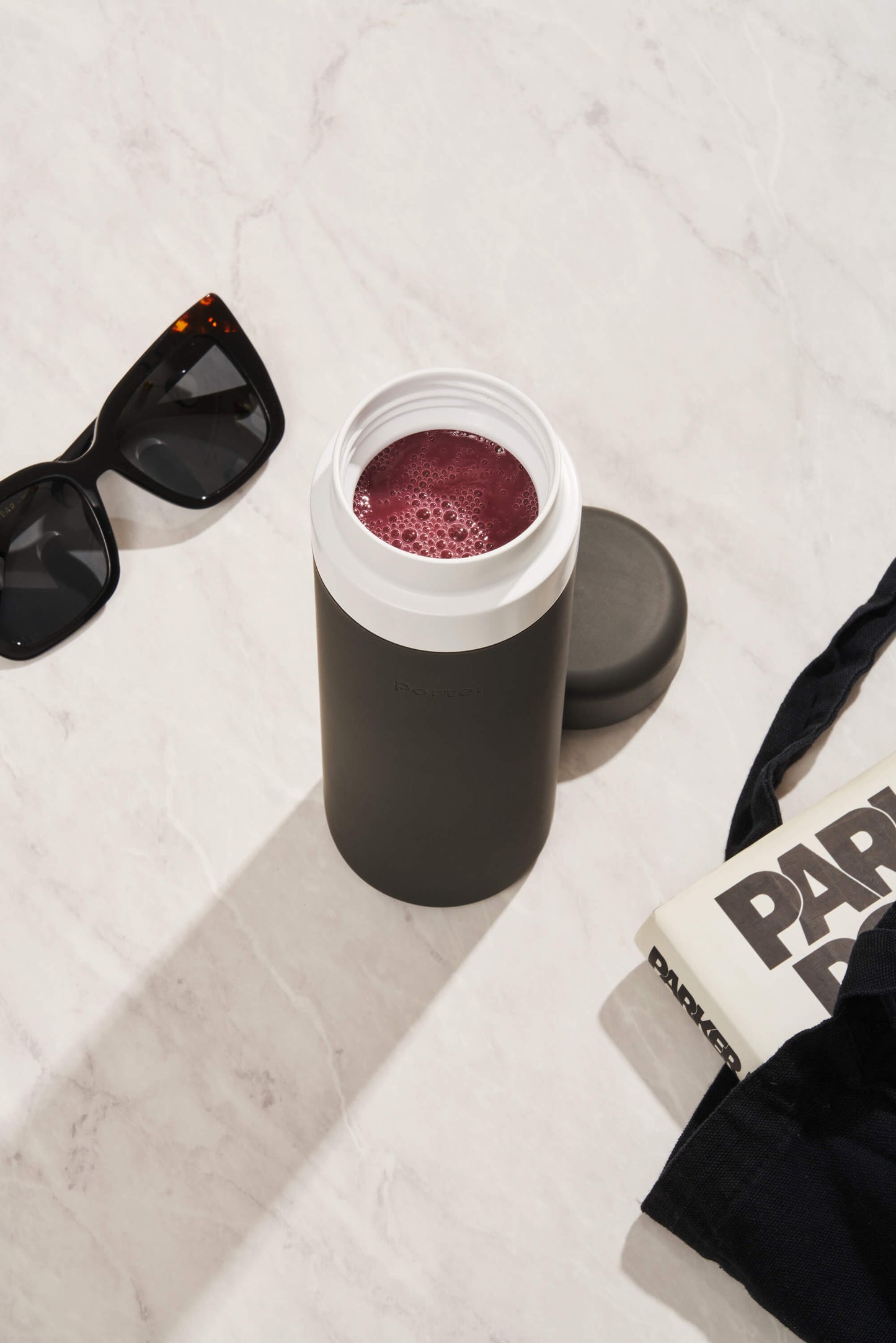 Insulated Ceramic Wide Mouth Bottle - Charcoal - by Famigift