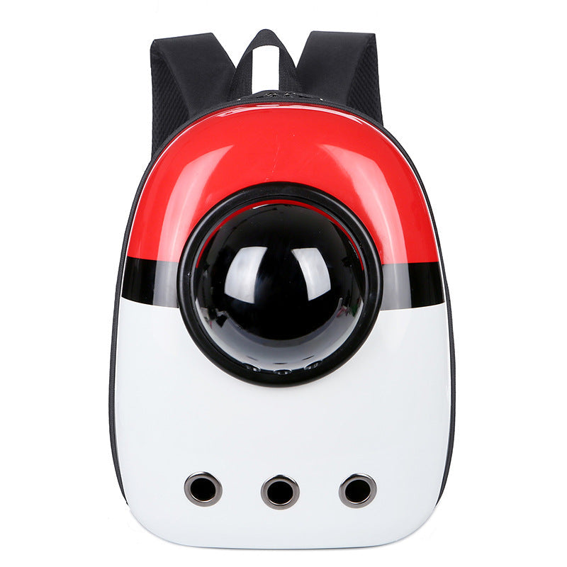Pet Backpack Carrier Space Capsule Bubble Waterproof pet bag - Red - by Famigift