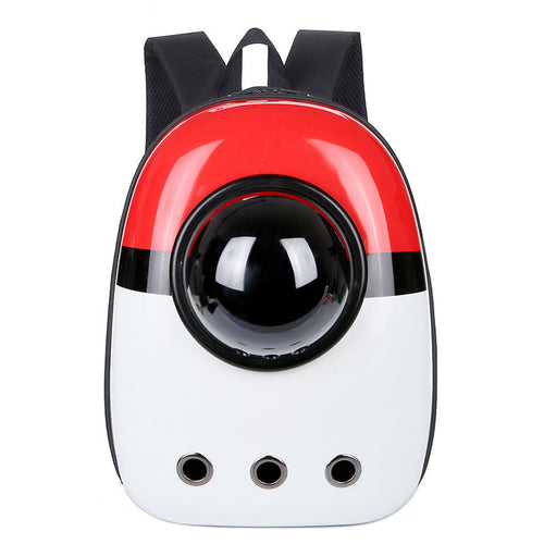 Pet Backpack Carrier Space Capsule Bubble Waterproof pet bag - Red - by Famigift