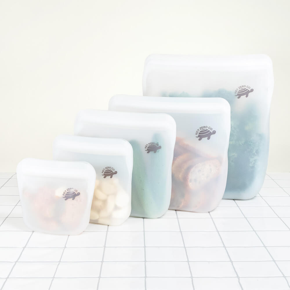 Silicone Zip Sealers - Reusable Food Storage Bags - Pack 4 or 10 - by Famigift