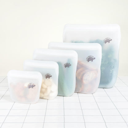Silicone Zip Sealers - Reusable Food Storage Bags - Pack 4 or 10 - by Famigift