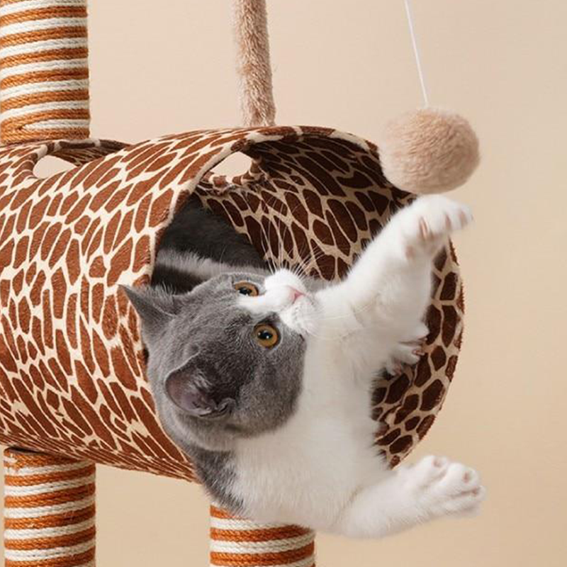 Giraffe cats scratching post rope toy tree cat climbing frame - by Famigift