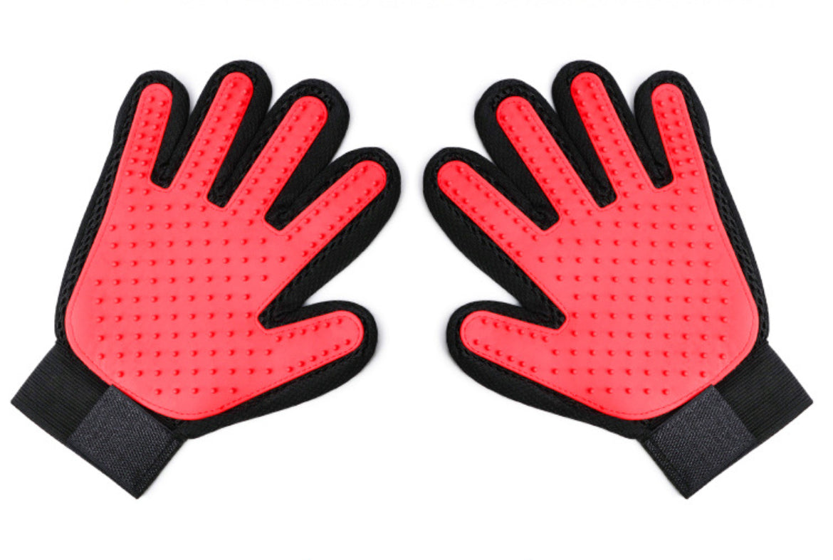 Pet Dog Hair Brush Comb Glove For Pet Cleaning Massage (1 pair - by Famigift