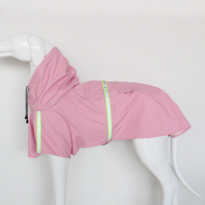 Pet raincoat dog poncho cloak reflective big dog clothes - blue - by Famigift