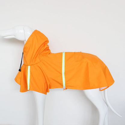 Pet raincoat dog poncho cloak reflective big dog clothes - Yellow - by Famigift