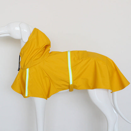 Pet raincoat dog poncho cloak reflective big dog clothes - blue - by Famigift