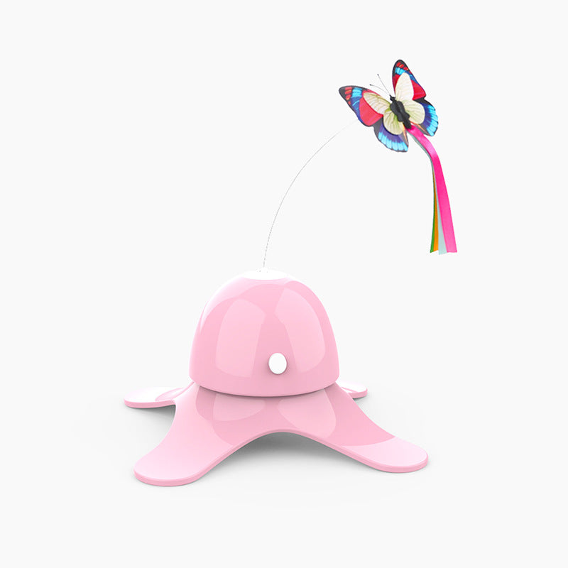 Butterfly Auto Tease Cat Toy Puzzle Pet Electric Toy Tease Cat Stick - by Famigift