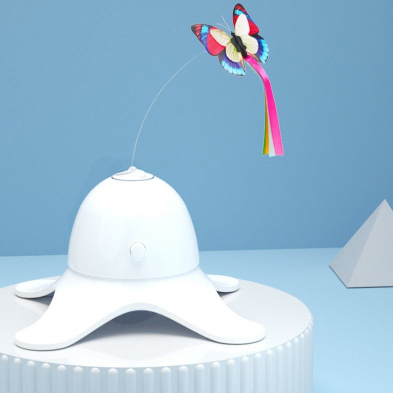 Butterfly Auto Tease Cat Toy Puzzle Pet Electric Toy Tease Cat Stick - by Famigift