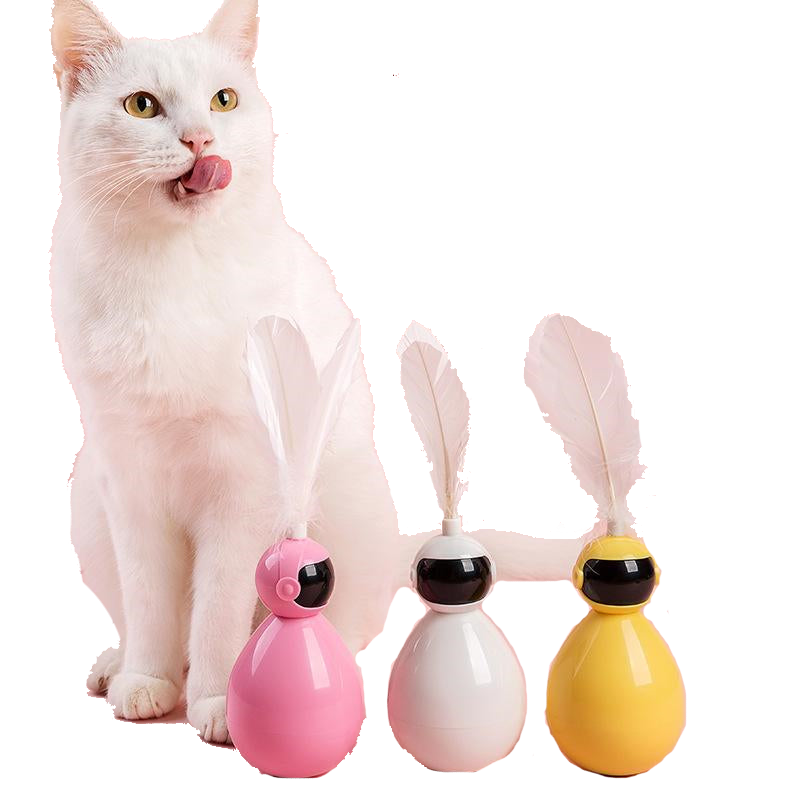 Cat Toy Swing Ball Tease Cat Stick Tease Cat Toy - White - by Famigift