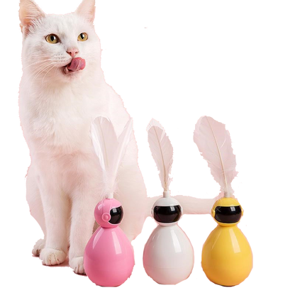 Cat Toy Swing Ball Tease Cat Stick Tease Cat Toy - White - by Famigift