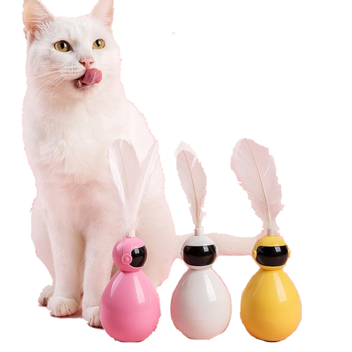 Cat Toy Swing Ball Tease Cat Stick Tease Cat Toy - White - by Famigift