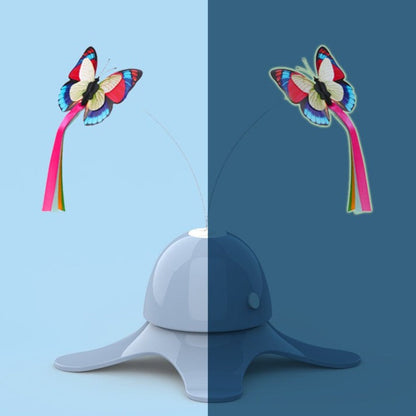 Butterfly Auto Tease Cat Toy Puzzle Pet Electric Toy Tease Cat Stick - Blue - by Famigift