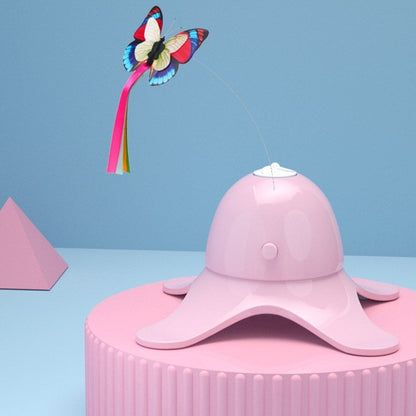 Butterfly Auto Tease Cat Toy Puzzle Pet Electric Toy Tease Cat Stick - by Famigift