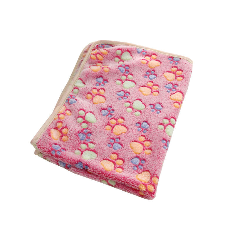 Pet blanket coral suede kennel kitty blanket - white - by Famigift