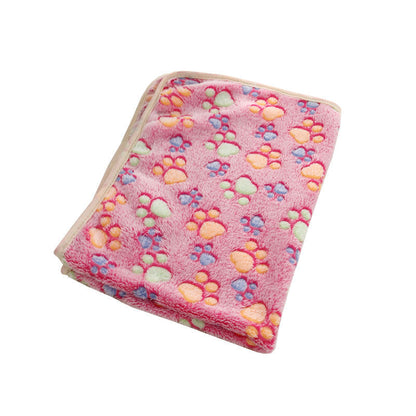 Pet blanket coral suede kennel kitty blanket - white - by Famigift