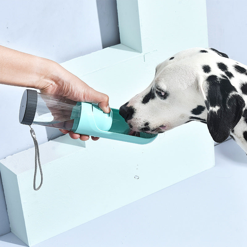 Portable Dog Feeding Water Bottle - green without filter element - by Famigift