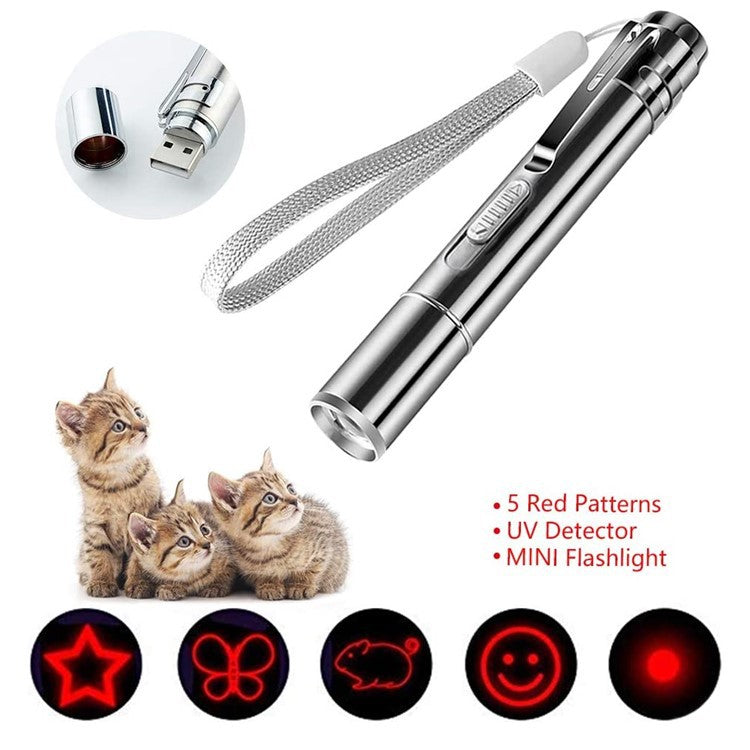 Cat Toy USB Rechargeable Laser Pattern Cat Teaser Stick - by Famigift