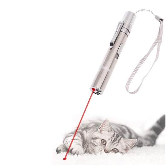 Cat Toy USB Rechargeable Laser Pattern Cat Teaser Stick - 3in1 - by Famigift