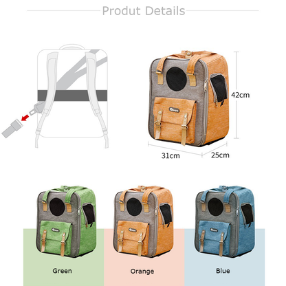 Cat Carrier Bag Portable Canvas Backpack - by Famigift