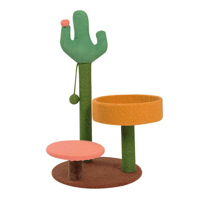 Cactus cat scratching post with sisal rope cat nest tree house - Type A - by Famigift