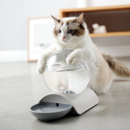 2.8L Fountain Bubble Automatic Cat Water Feeder Drinking Bowl For Pets Water Dispenser - Gray - by Famigift