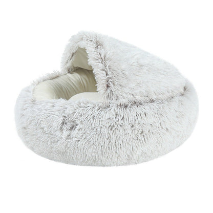 Cat Bed Plush Warm Round Pet Bed - by Famigift