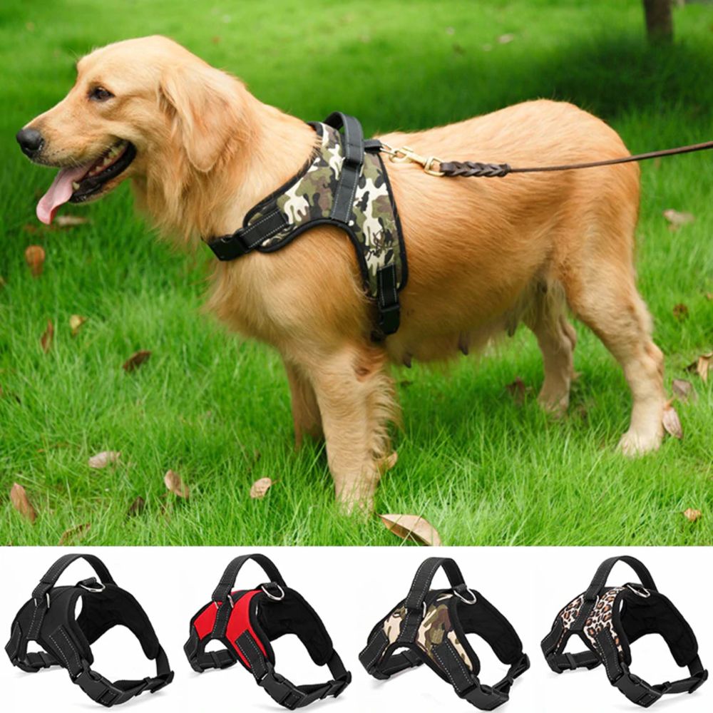 Dog Harness No-Pull Adjustable Outdoor Reflective Pet Vest Easy Control for Small Medium Large Dogs - S - by Famigift