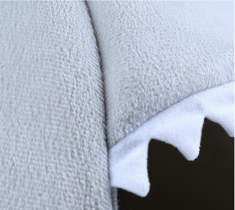 Shark Pet Bed Small Dog Cat House Indoor soft Kennel - Gray - by Famigift