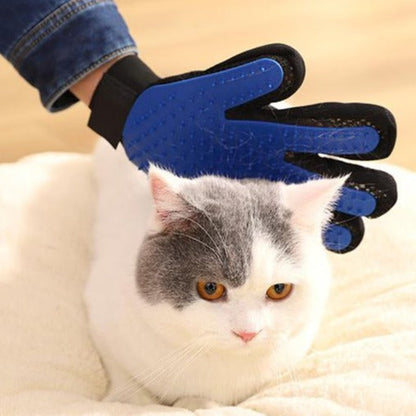 Pet Dog Hair Brush Comb Glove For Pet Cleaning Massage (1 pair - Orange - by Famigift