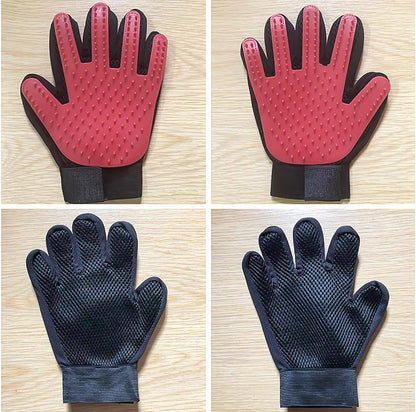 Pet Dog Hair Brush Comb Glove For Pet Cleaning Massage (1 pair - by Famigift