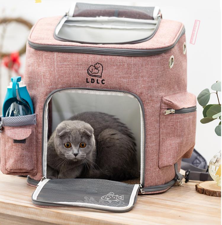 Large capacity foldable pet backpack breathable pet carrier bag - by Famigift