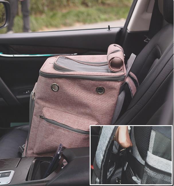 Large capacity foldable pet backpack breathable pet carrier bag - Cyan - by Famigift