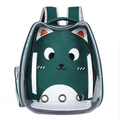 pet carrier backpack transparent cat backpack - Green - by Famigift
