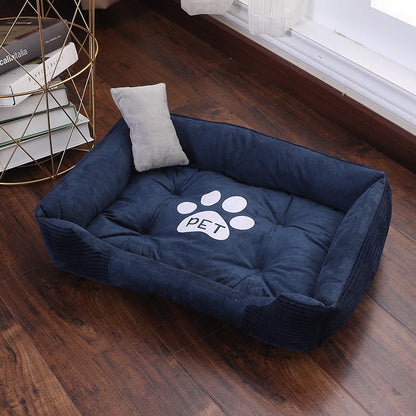 Pet Dog Beds Mat for Small Medium Large Dogs with Pillow - beige - by Famigift