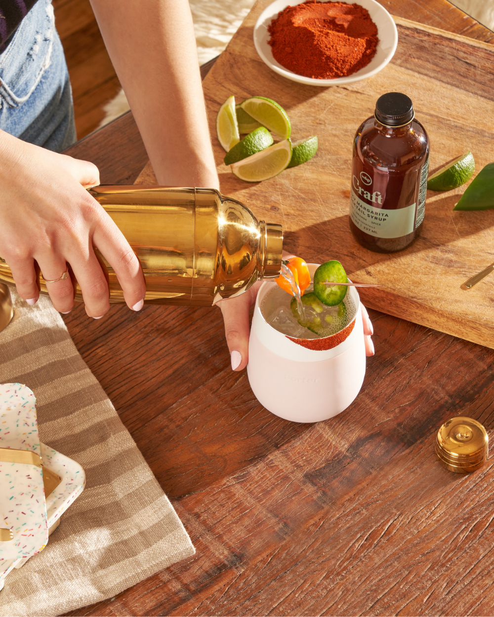 Portable Ceramic Insulated Wine Glass - Blush - by Famigift