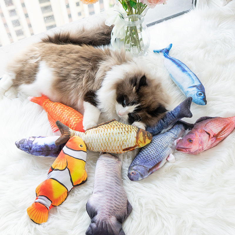 Floppy fish cat toys Rechargeable Electric pet toy - Grass Carp - by Famigift