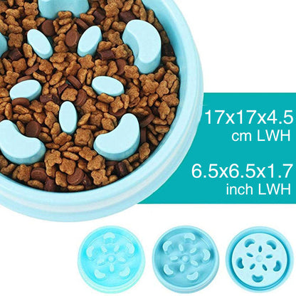 Dog Feeding Bowl Fun Slow Feeder Stop Bloat - Teal - by Famigift