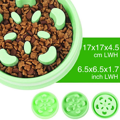 Dog Feeding Bowl Fun Slow Feeder Stop Bloat - Green - by Famigift
