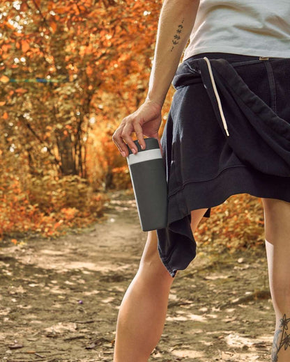 Insulated Ceramic Wide Mouth Bottle - Charcoal - by Famigift