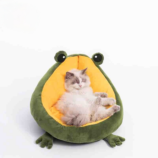 Pet Cat Dog Bed House for Cats Indoor Warm Frog Small Dog Sleep Mat - Green - by Famigift