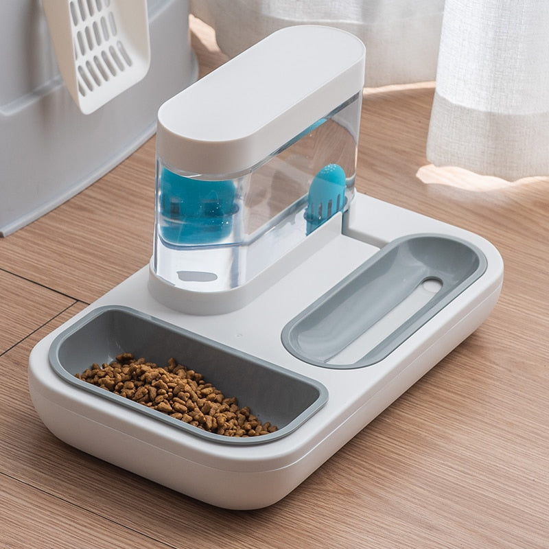 4 Style Pet Cat Bowl Dog for Cats Feeder Bowls Kitten Automatic Drinking Fountain 1.5L Capacity Puppy Feeding Waterer Products - shanshui-blue - by Famigift