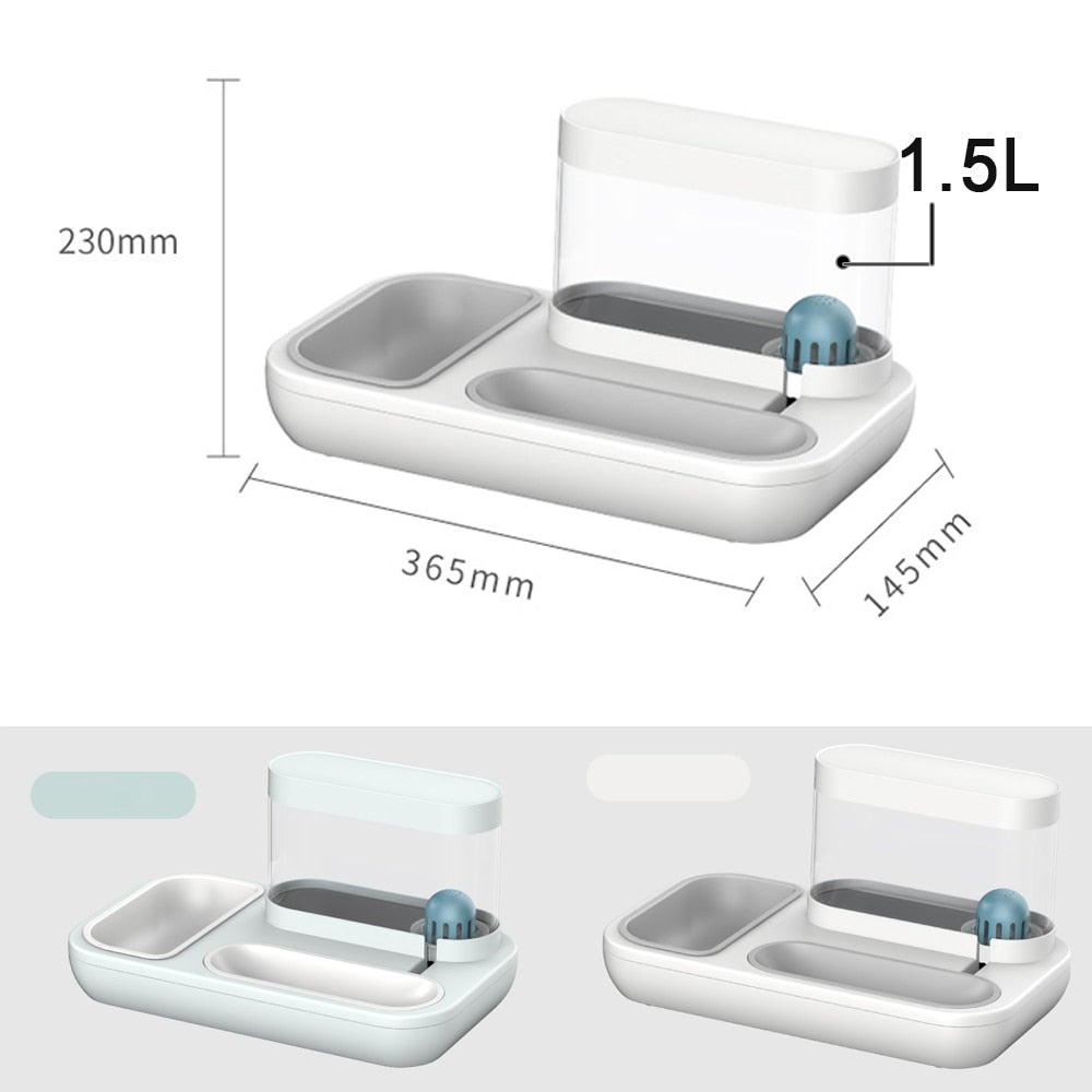4 Style Pet Cat Bowl Dog for Cats Feeder Bowls Kitten Automatic Drinking Fountain 1.5L Capacity Puppy Feeding Waterer Products - shanshui-white - by Famigift
