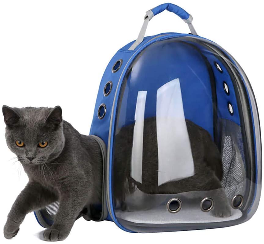 Portable Pet Carrier Backpack With Space Capsule Bubble - Black - by Famigift