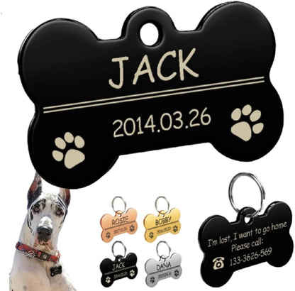 Fami Petcare Personalized ID Tag - Bone Tag - Silver - by Famigift