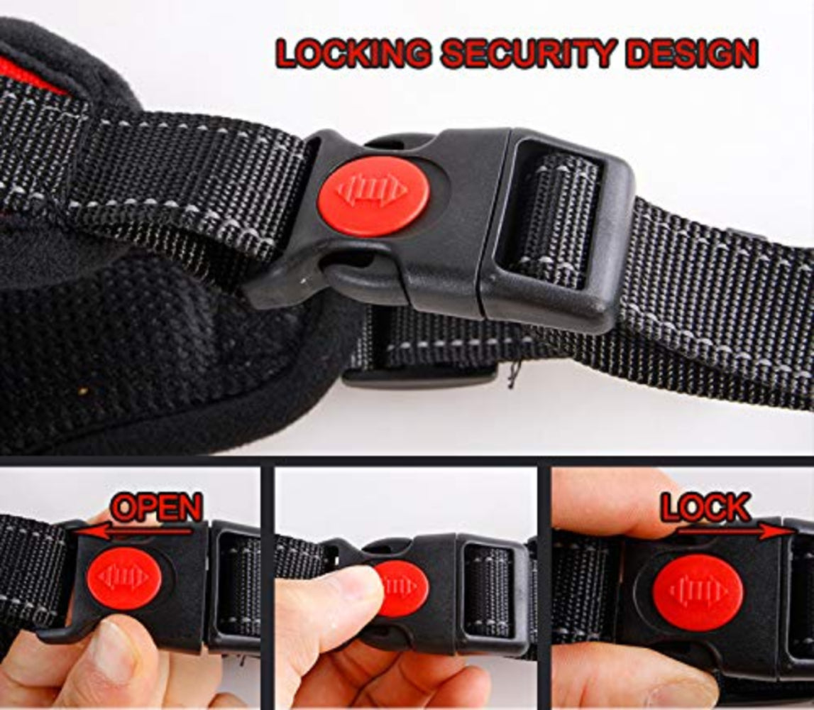 Dog Harness No-Pull Adjustable Outdoor Reflective Pet Vest Easy Control for Small Medium Large Dogs - M - by Famigift