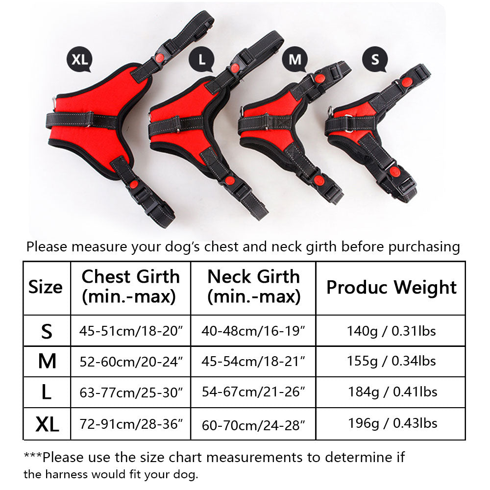 Dog Harness No-Pull Adjustable Outdoor Reflective Pet Vest Easy Control for Small Medium Large Dogs - S - by Famigift