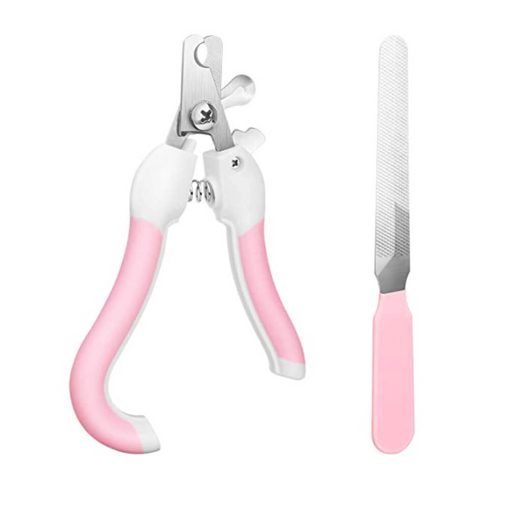 Professional Pet Cat Dog Nail Clipper Cutter Stainless Steel Grooming Clippers Grinders Cats Dog Claw Nail Scissors with Lock - Blue - by Famigift