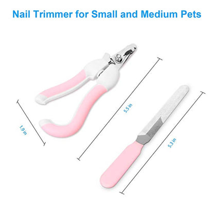 Professional Pet Cat Dog Nail Clipper Cutter Stainless Steel Grooming Clippers Grinders Cats Dog Claw Nail Scissors with Lock - by Famigift